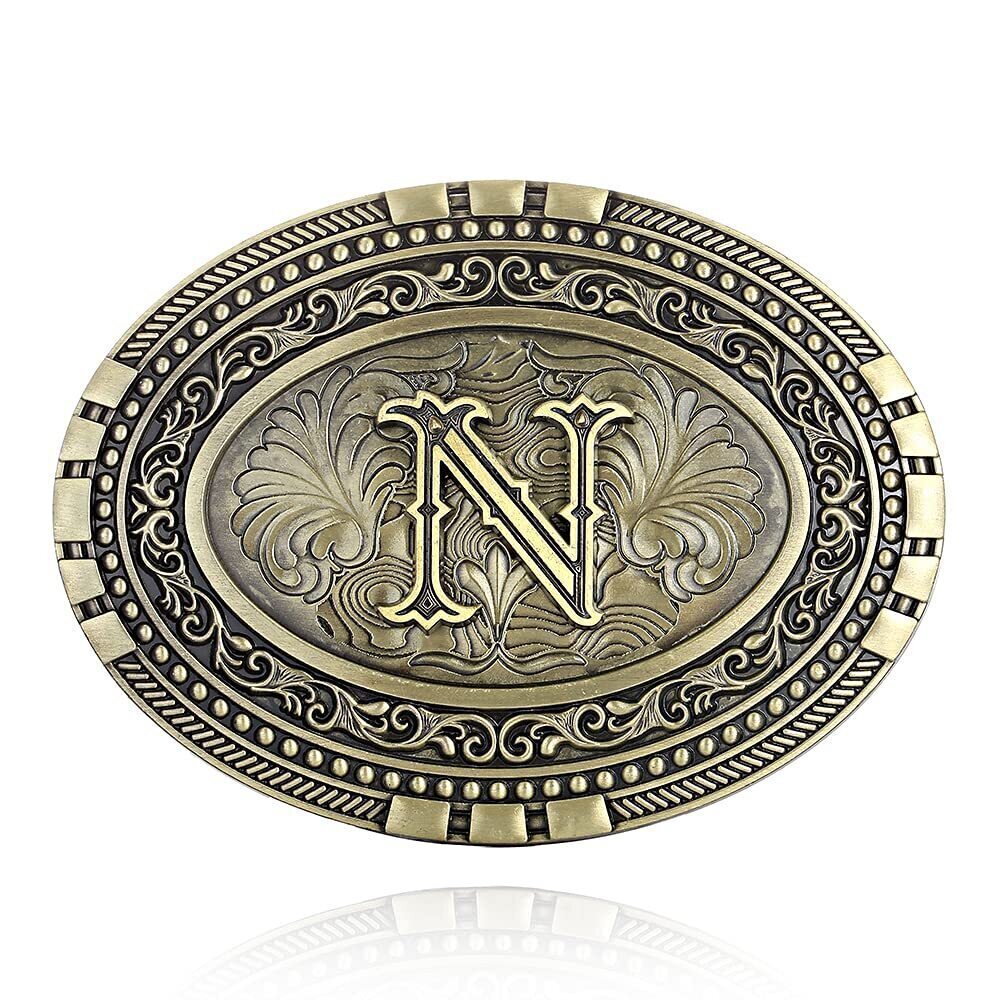 4802 Western cowboy belt buckle initials ABCDEF TO Z 's novelty upgraded
